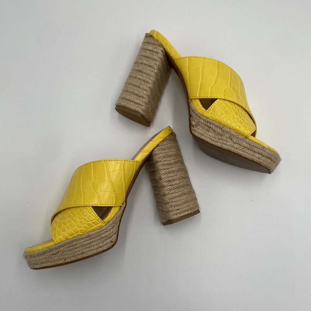 Yellow Heeled Sandals